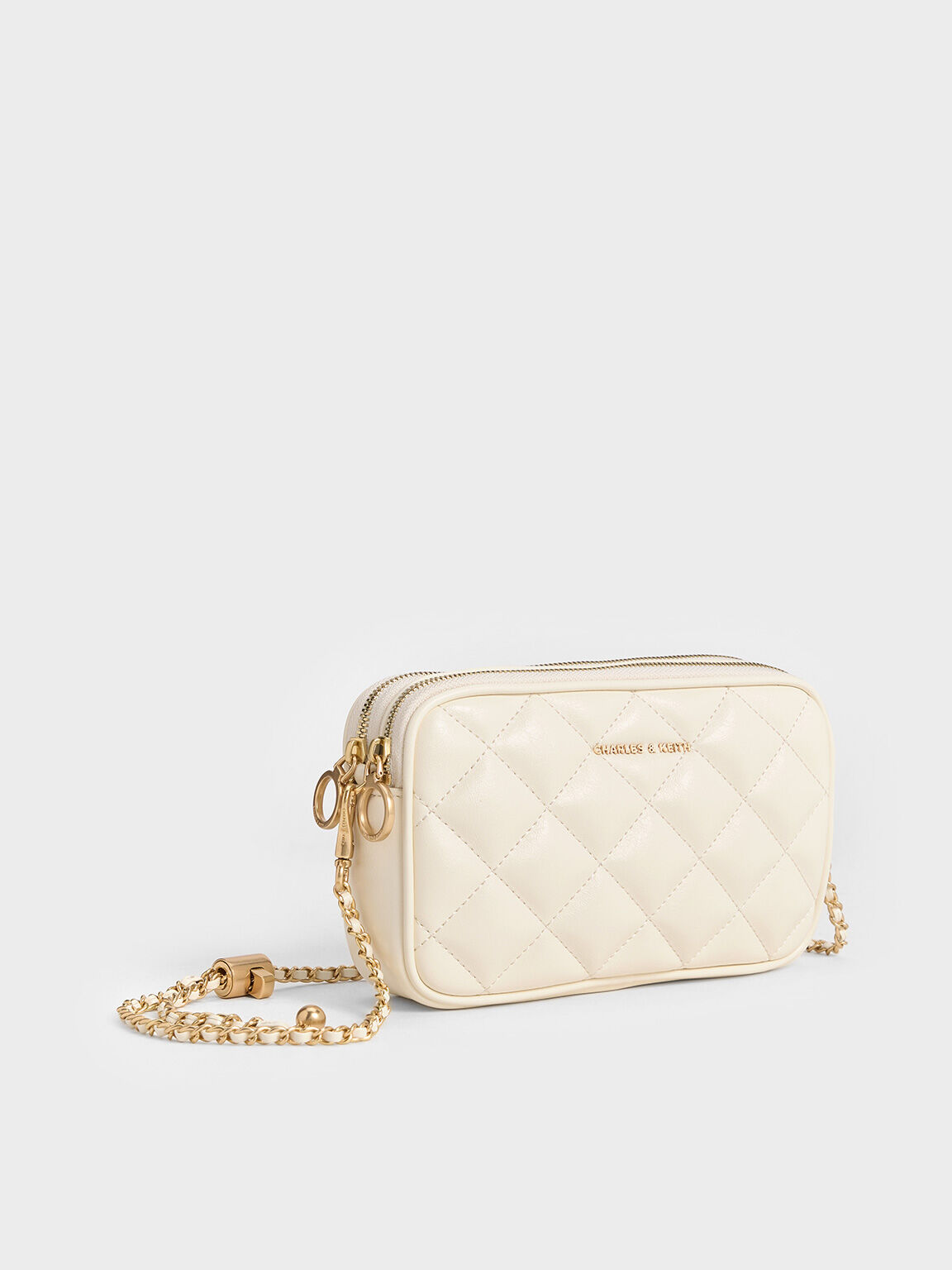 Mini Apfra Quilted Crossbody Bag Cream