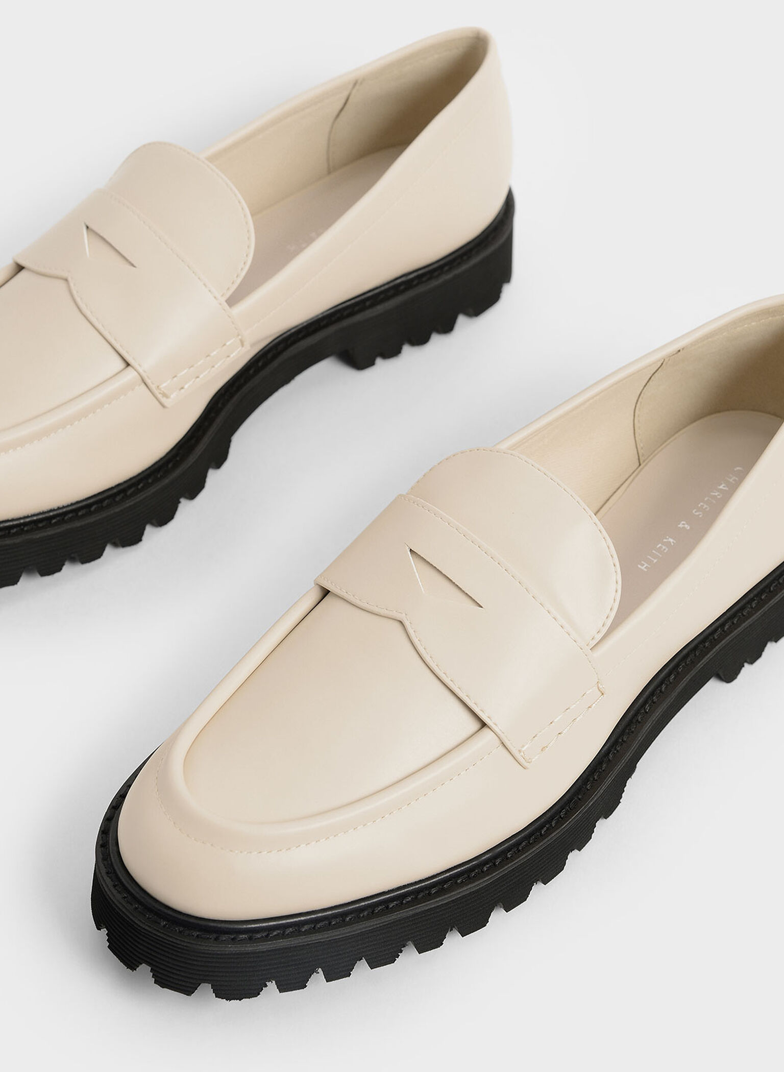 Chunky Penny Loafers, Chalk, hi-res