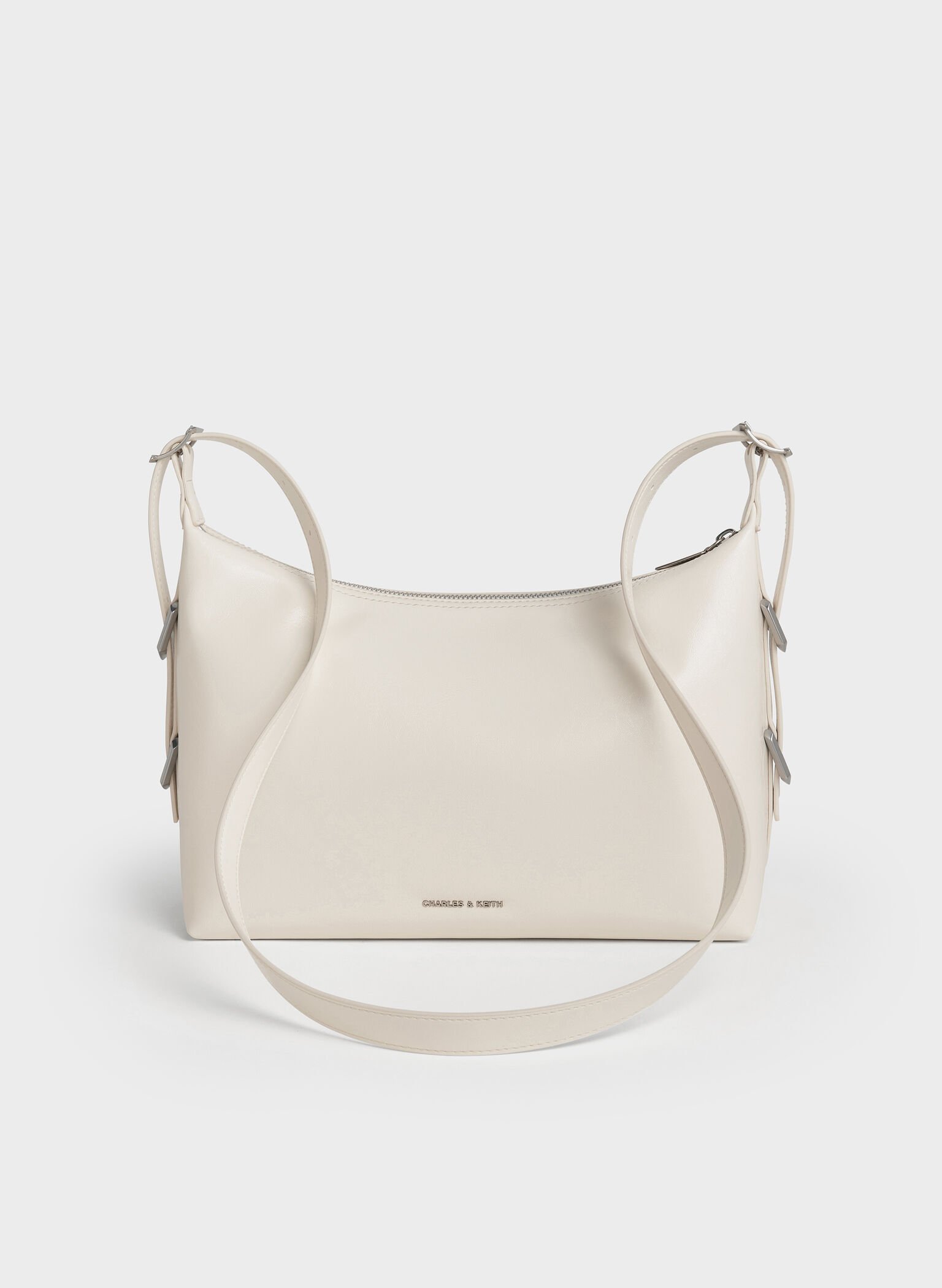 Bryna Belted Hobo Bag, Cream, hi-res