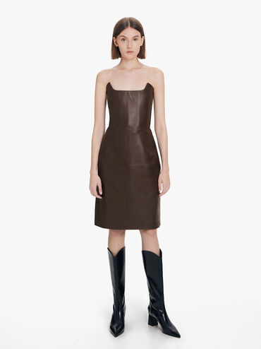 Lucinda Trapeze-Heel Knee-High Boots, Black Box, hi-res