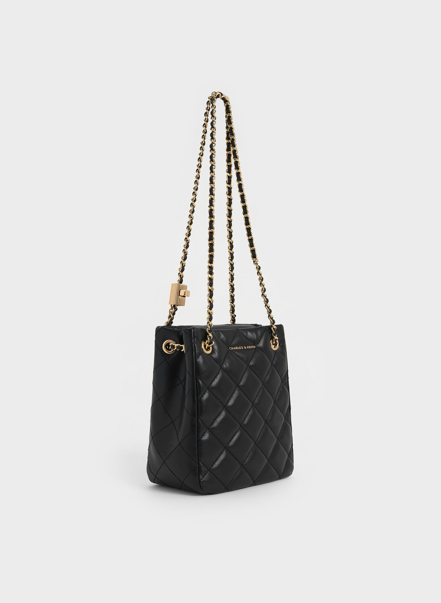 Alva Quilted Braided-Strap Shoulder Bag, Black, hi-res