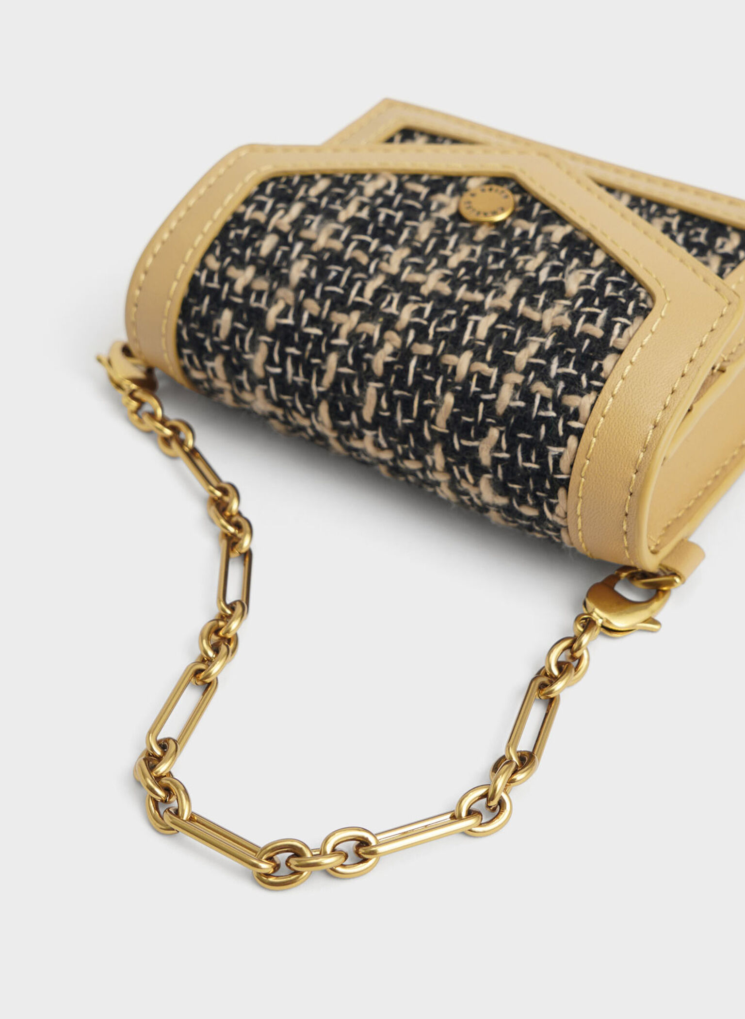 Tweed Chain-Link Cardholder, Multi, hi-res