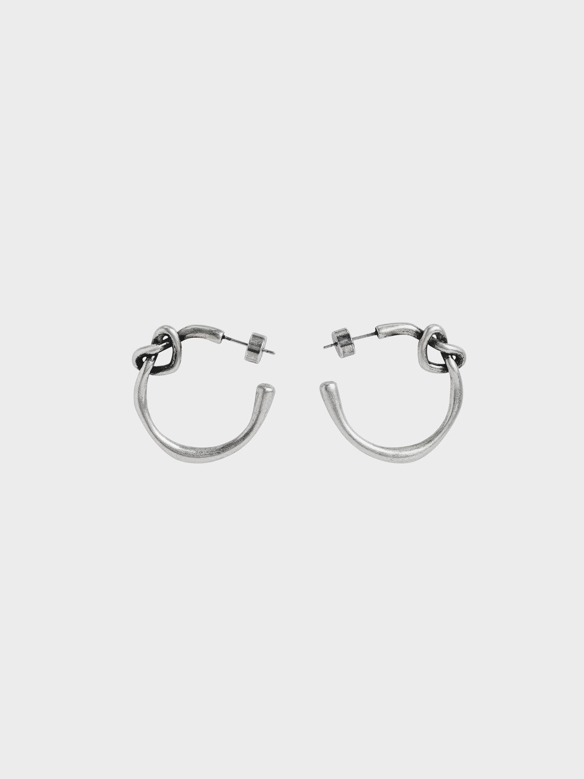Swarovski® Crystal Embellished Heart Hoop Earrings, Silver, hi-res