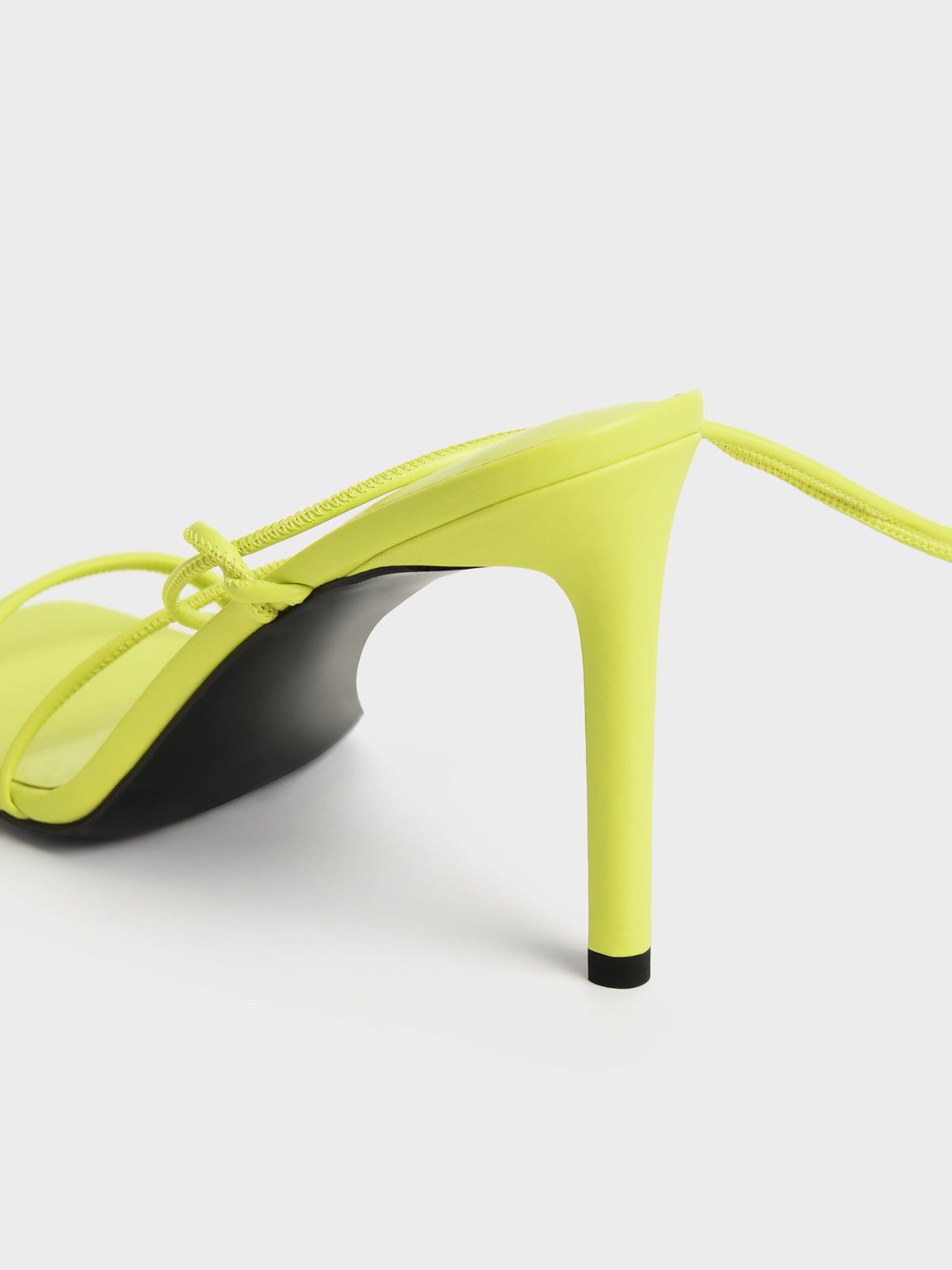 Strappy Tie-Around Stiletto Sandals, Yellow, hi-res