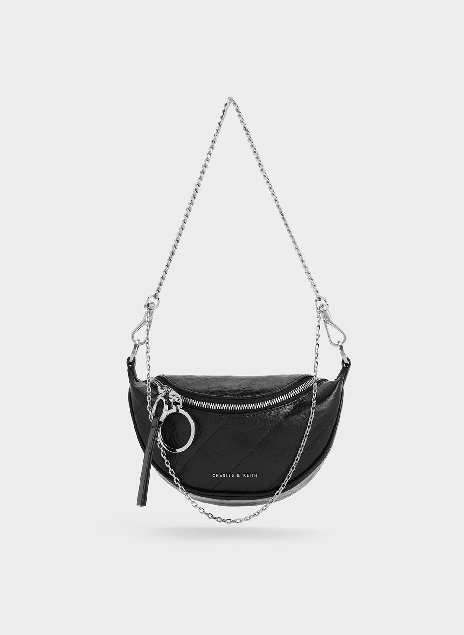 Philomena Half-Moon Crossbody Bag, Noir, hi-res