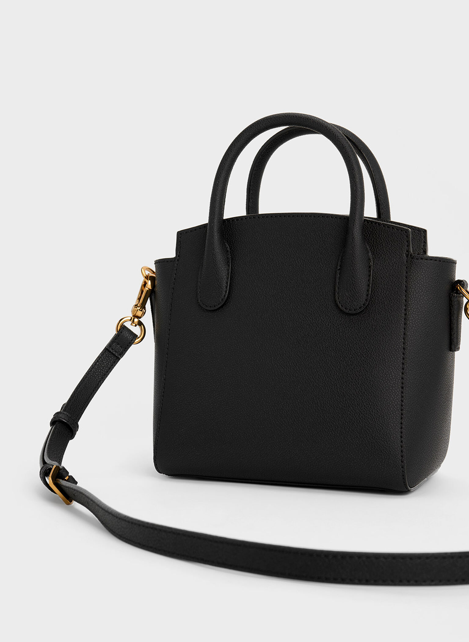 Classic Double Top Handle Bag, Black, hi-res