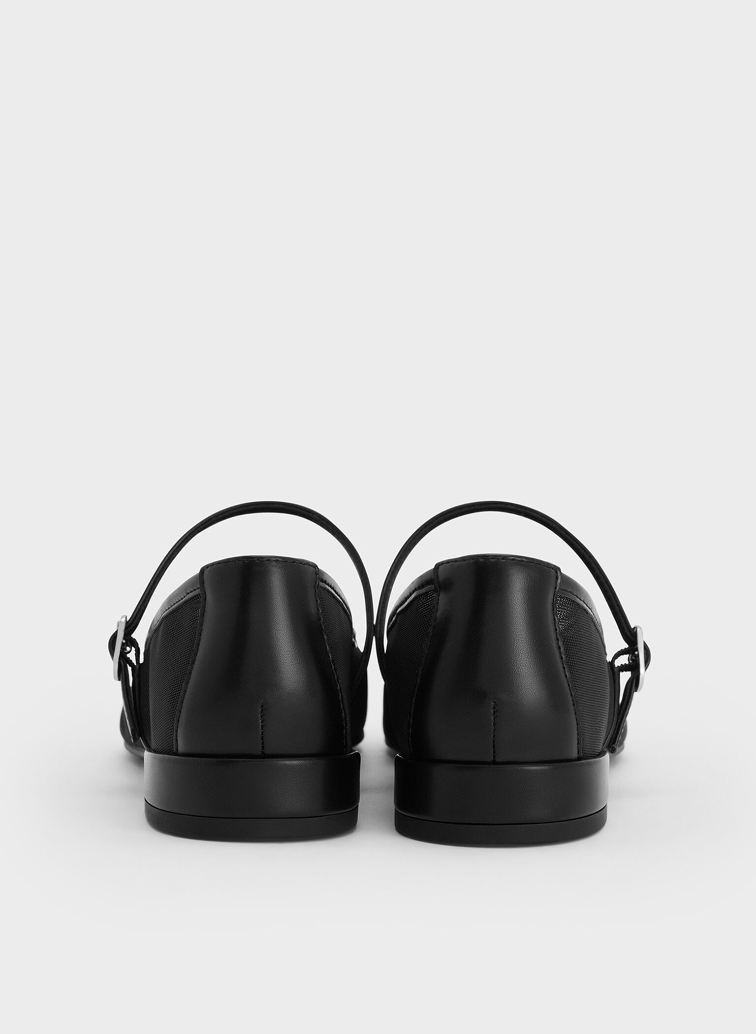 Gertrude Mesh Mary Jane Flats, Black Textured, hi-res