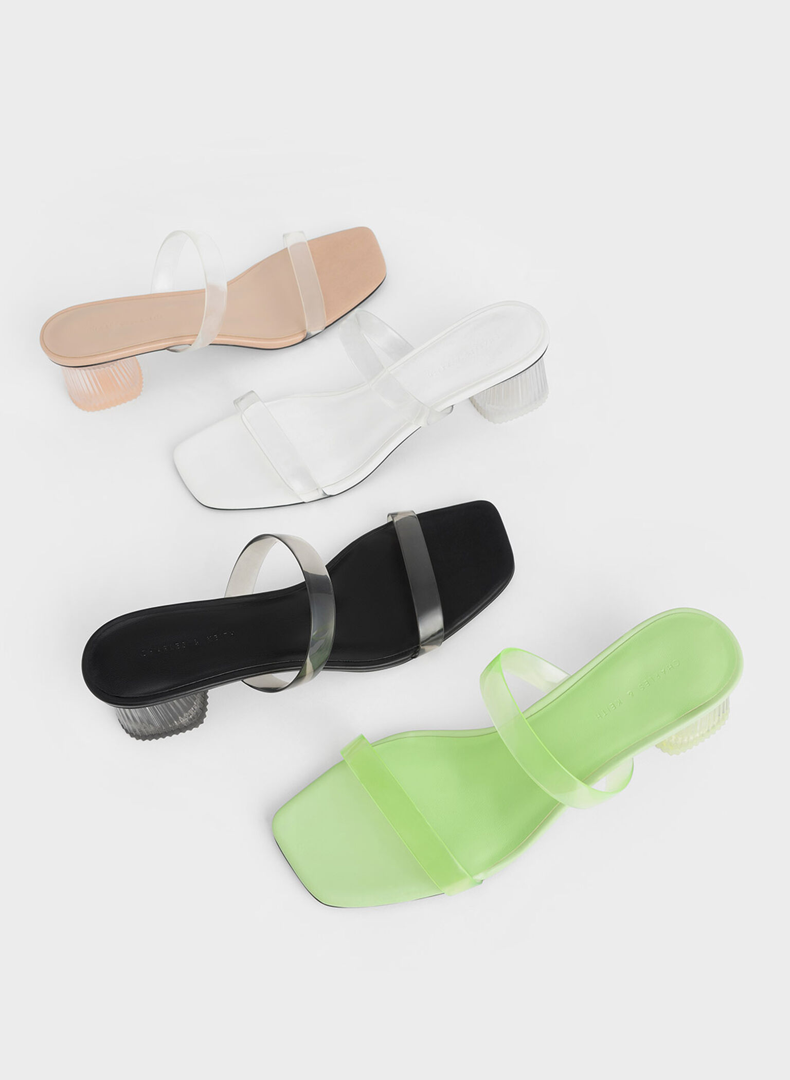 Double Strap See-Through Mules, Nude, hi-res
