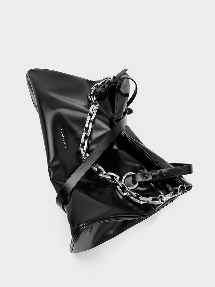 Andromeda Chunky-Chain Trapeze Tote Bag, Noir, hi-res