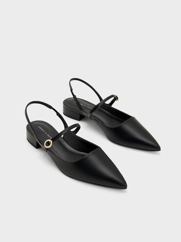 Roxane Slingback Mary Jane Flats, Black, hi-res