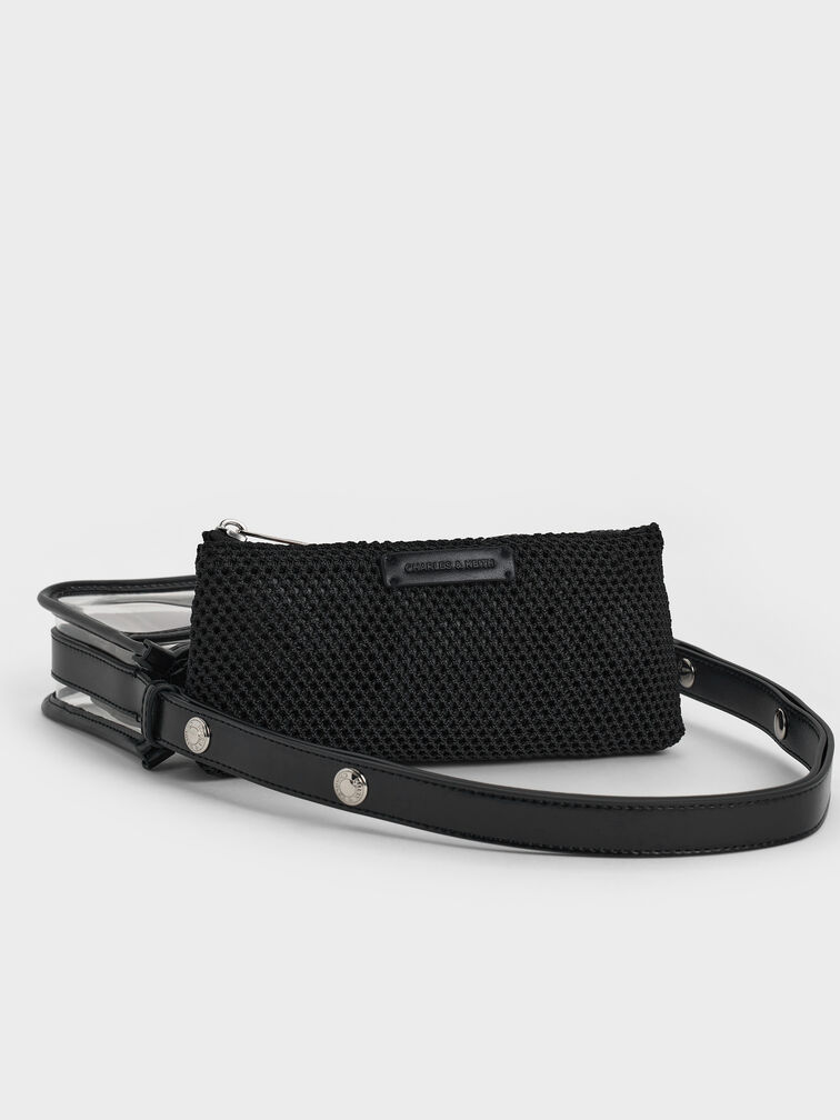 Norah See-Through Mesh Shoulder Bag, Clear, hi-res