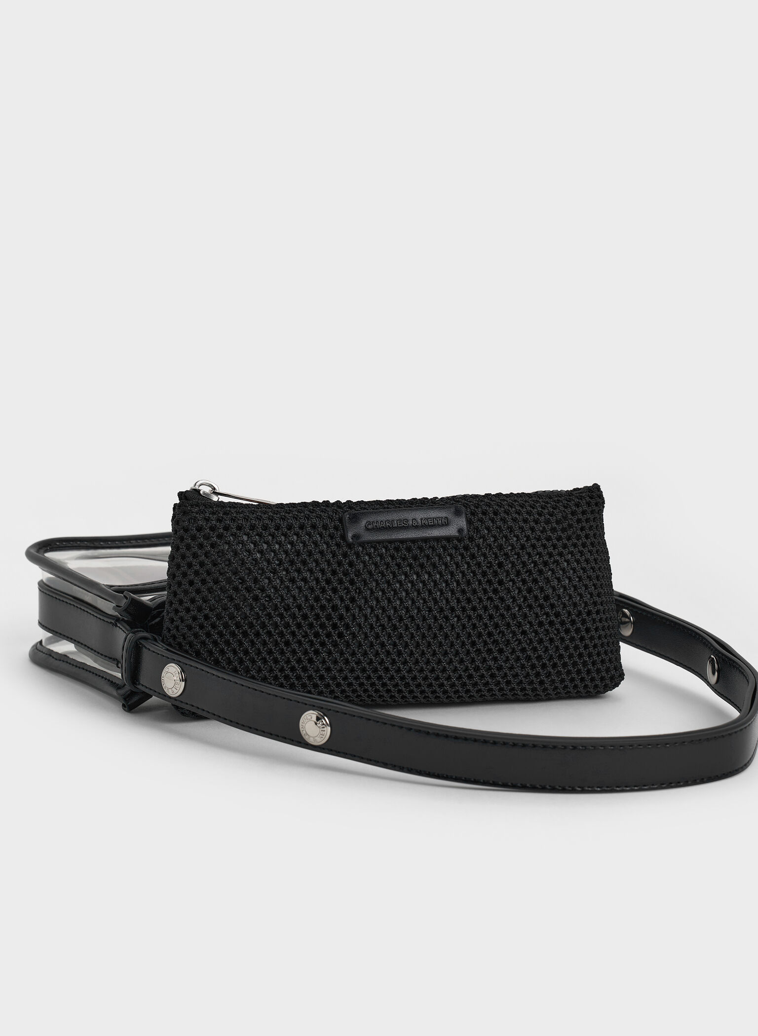 Norah See-Through Mesh Shoulder Bag, Clear, hi-res