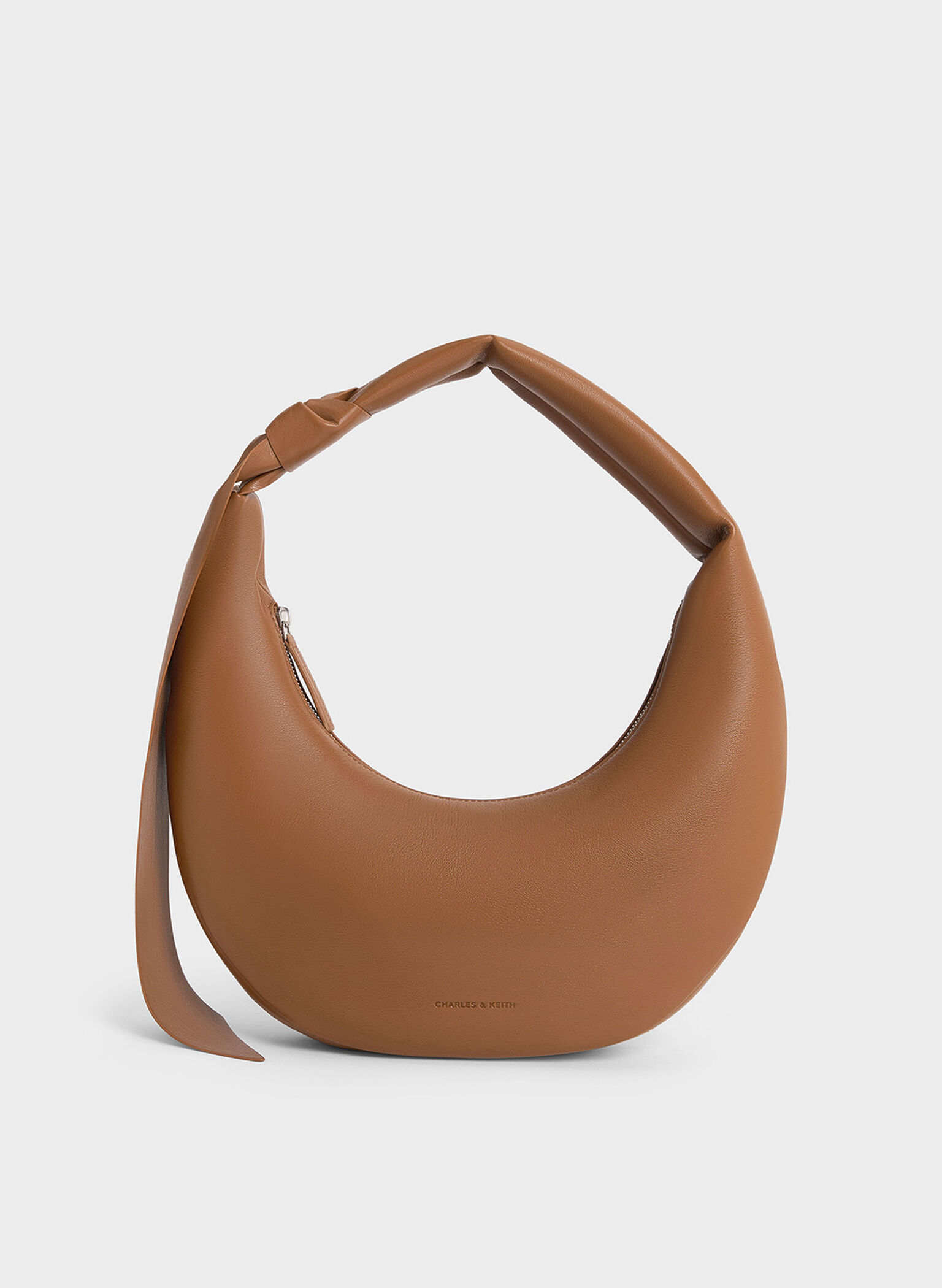 Mini Toni Knotted Crescent Hobo Bag, Chocolate, hi-res