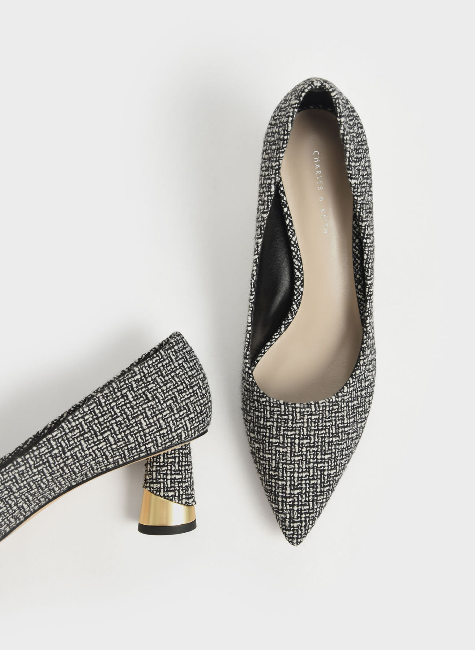 Cammie Metallic Sculptural Heel Tweed Pumps, Multi, hi-res