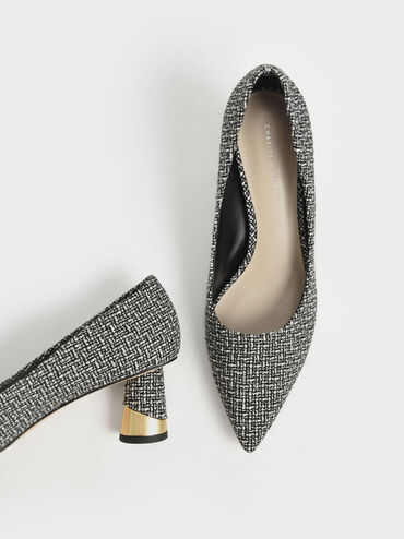 Cammie Metallic Sculptural Heel Tweed Pumps, Multi, hi-res