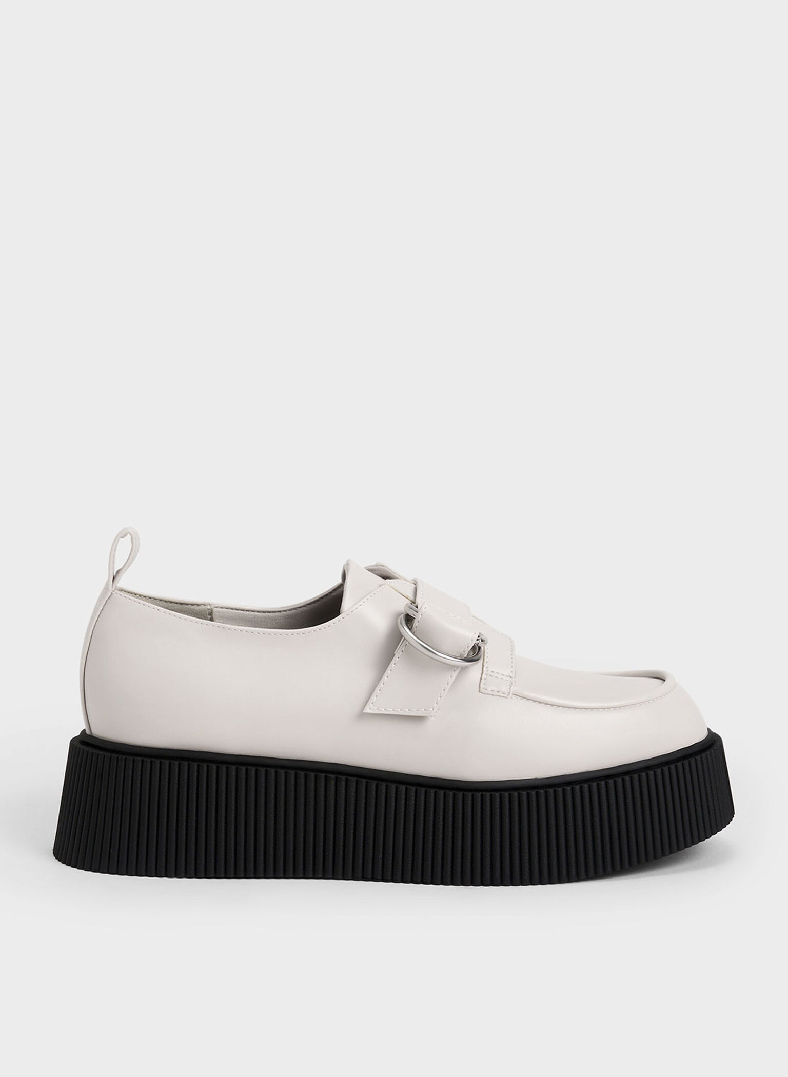 Cordova Buckled Platform Loafers, White, hi-res