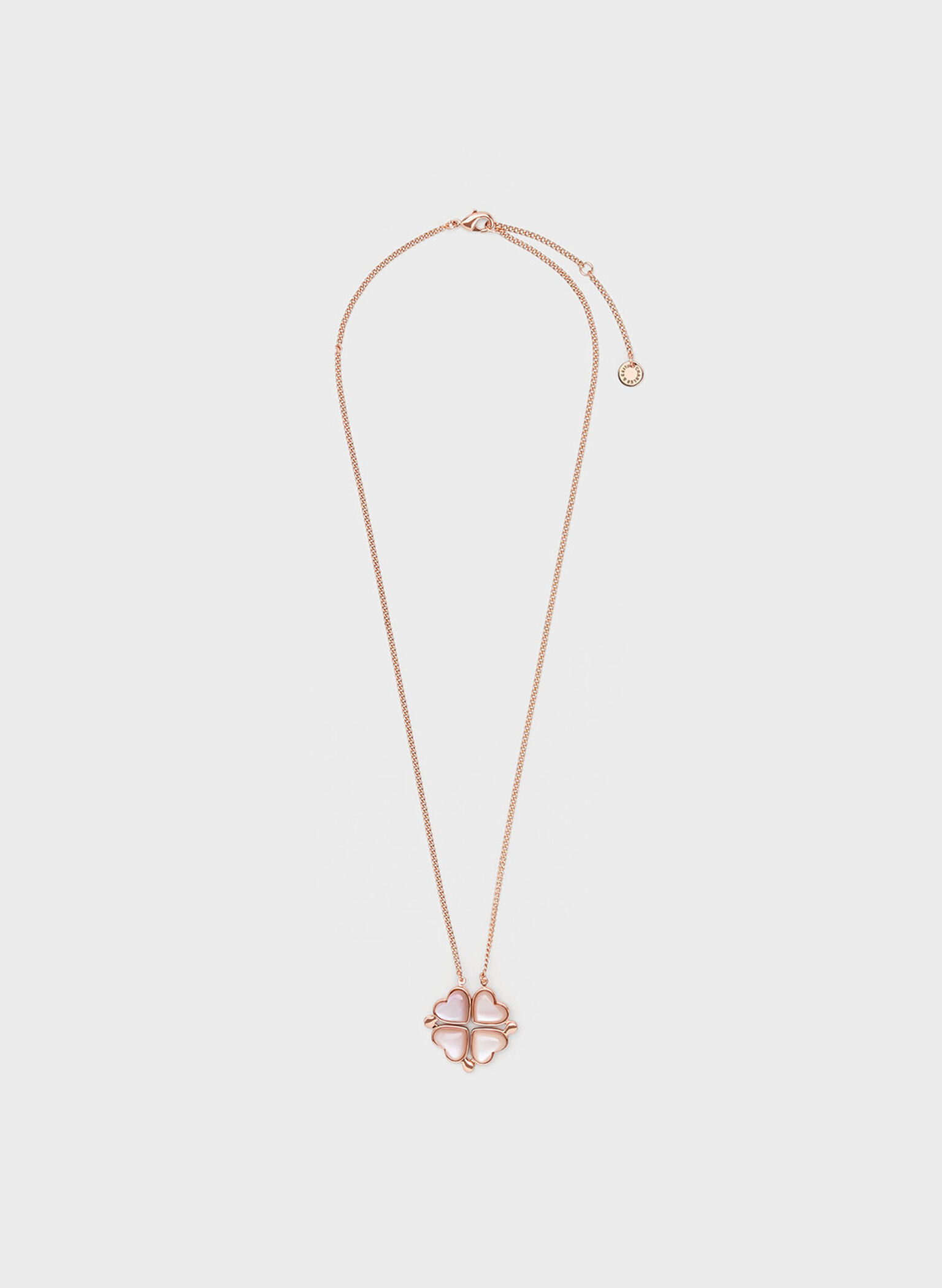 Annalise Clover Heart Necklace, Rose Gold, hi-res