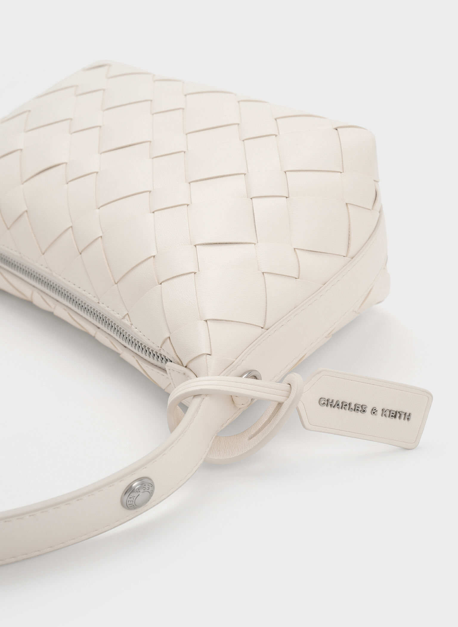 Ivette Woven Shoulder Bag, Cream, hi-res