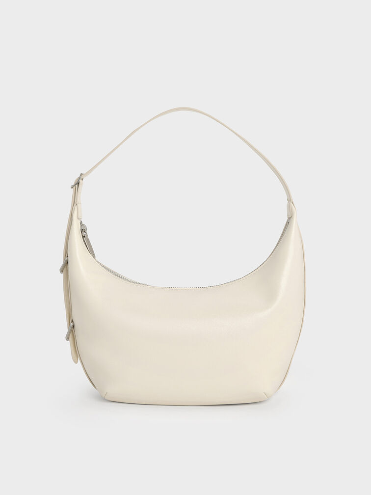 Bryna Curved Hobo Bag, Cream, hi-res
