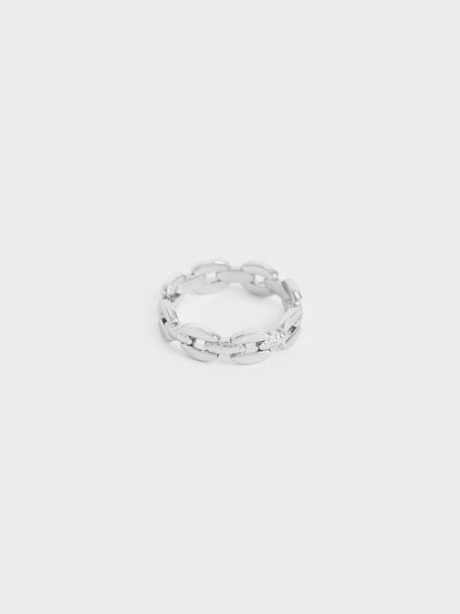 Chain-Link Ring, Silver, hi-res
