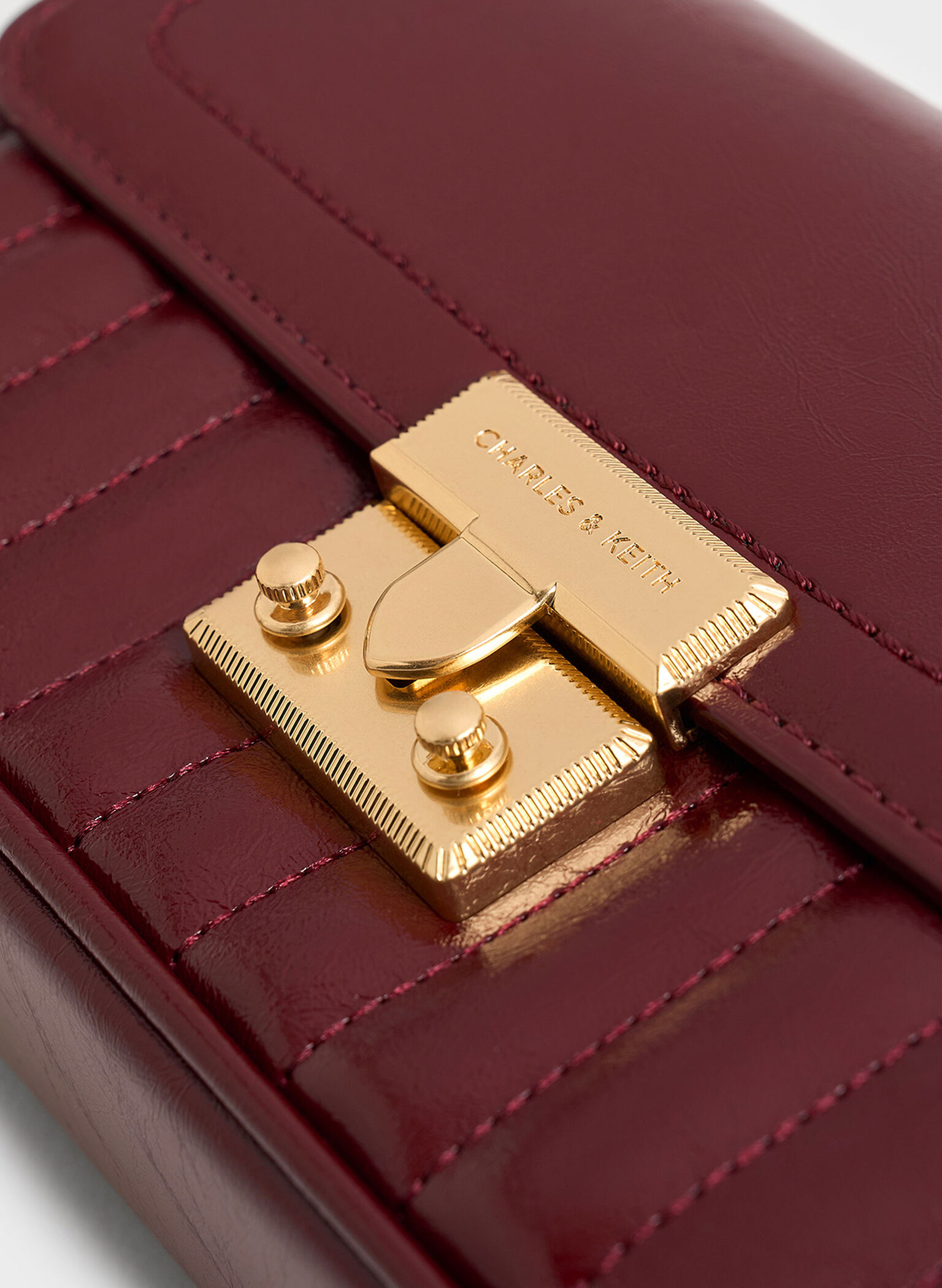 Mini Donna Crinkle-Effect Bag, Burgundy, hi-res