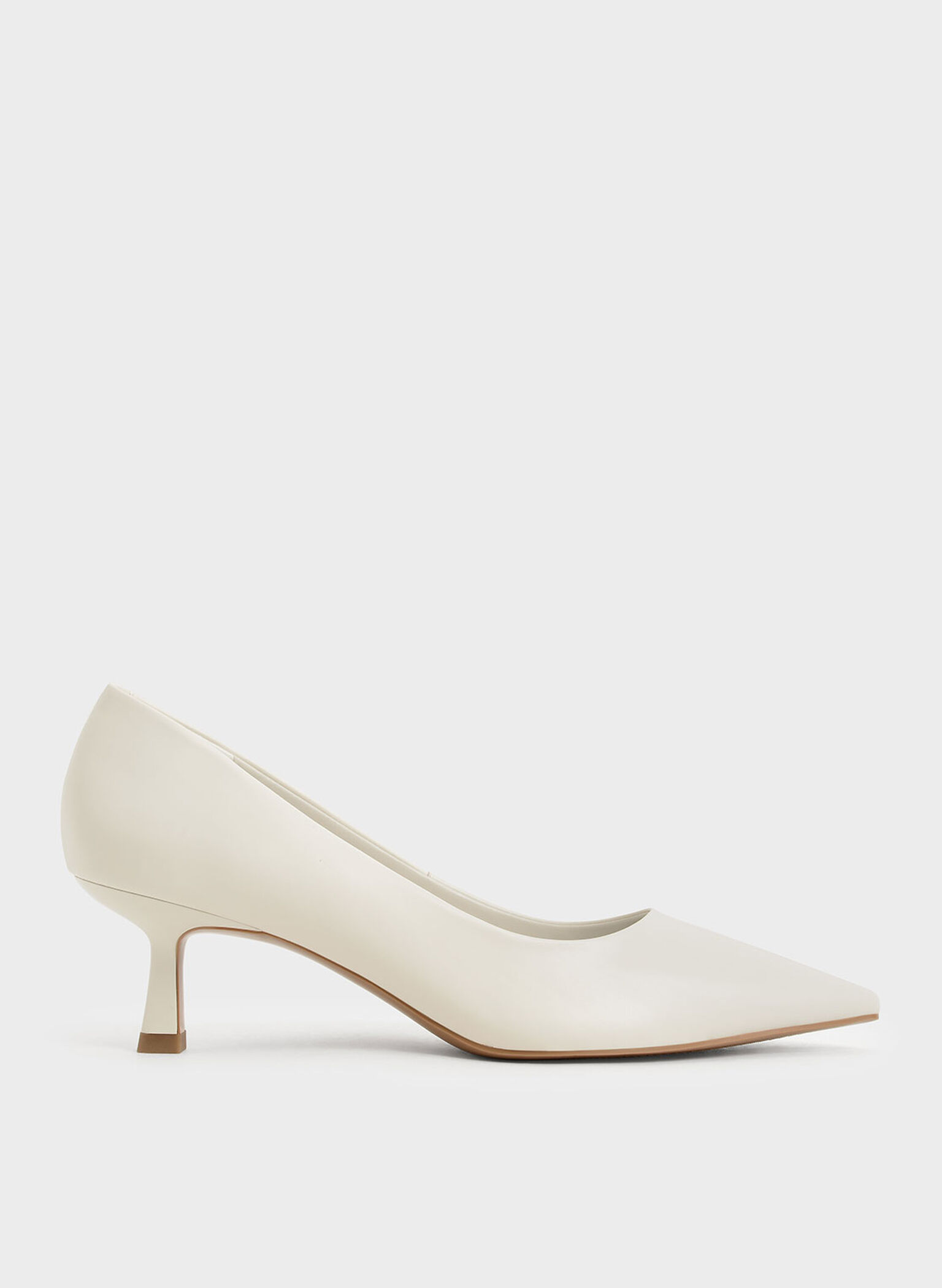 Emmy Pointed Kitten Heel Pumps, Chalk, hi-res