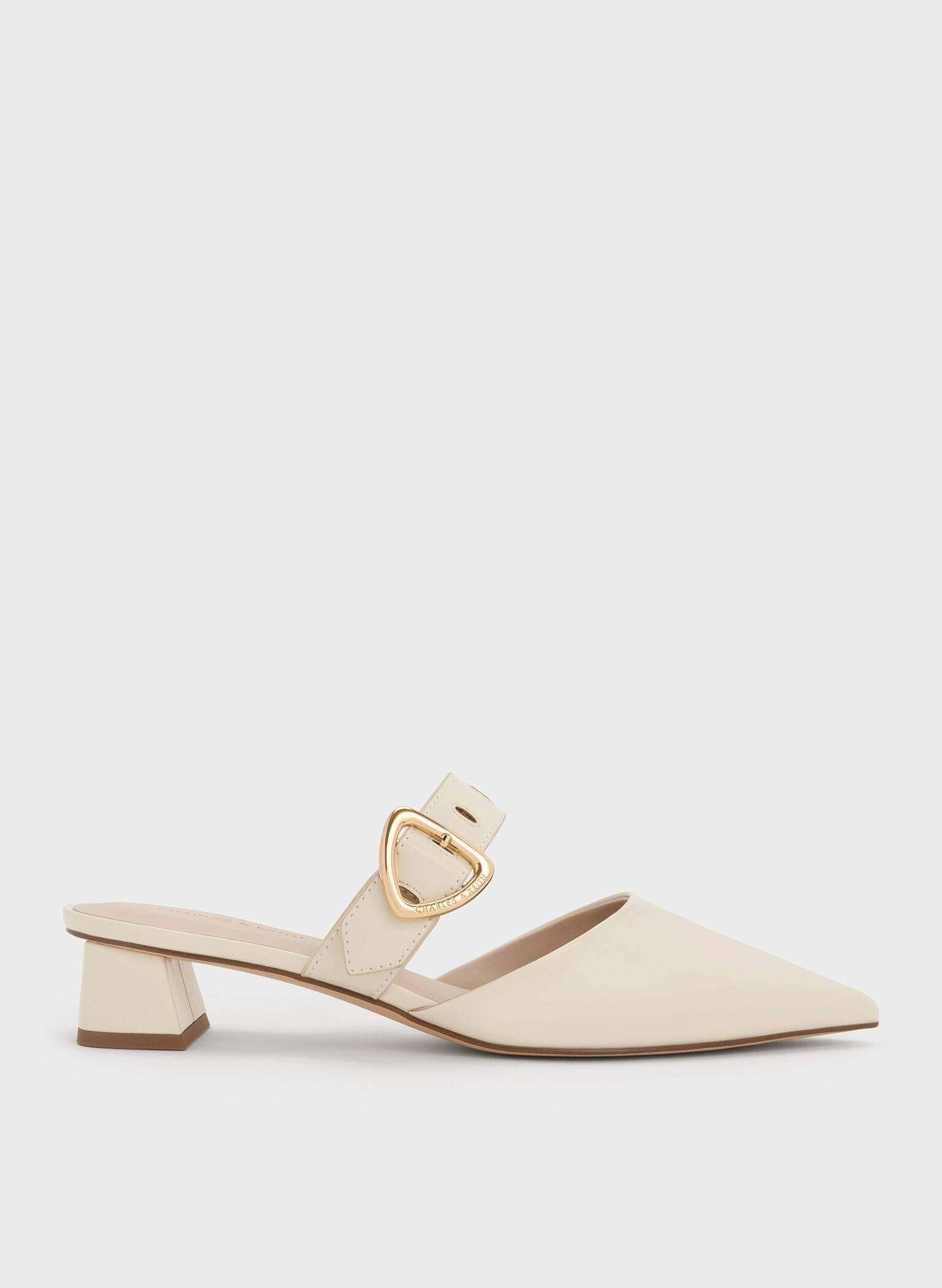 Sepphe Cut-Out Heeled Mules, Cream, hi-res