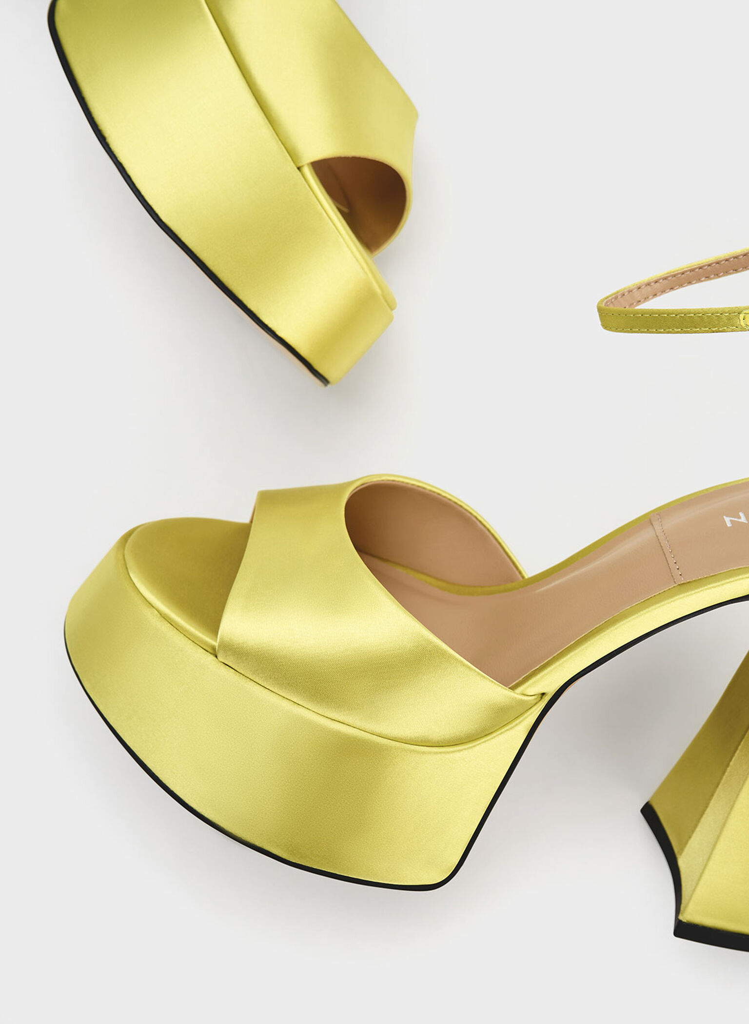 Michelle Recycled Polyester Platform Sandals, Lime, hi-res