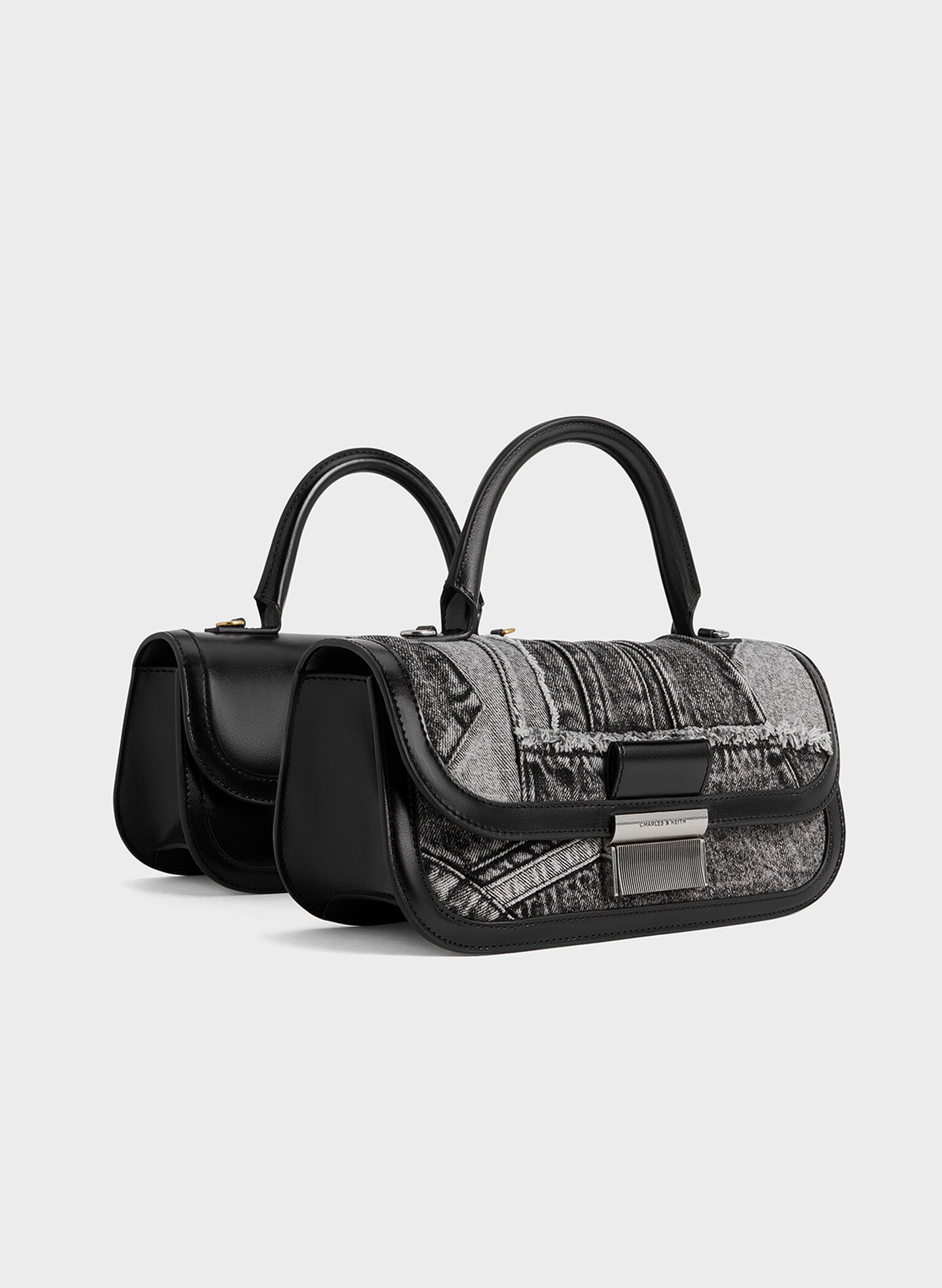 Charlot Elongated Top Handle Bag, Black, hi-res