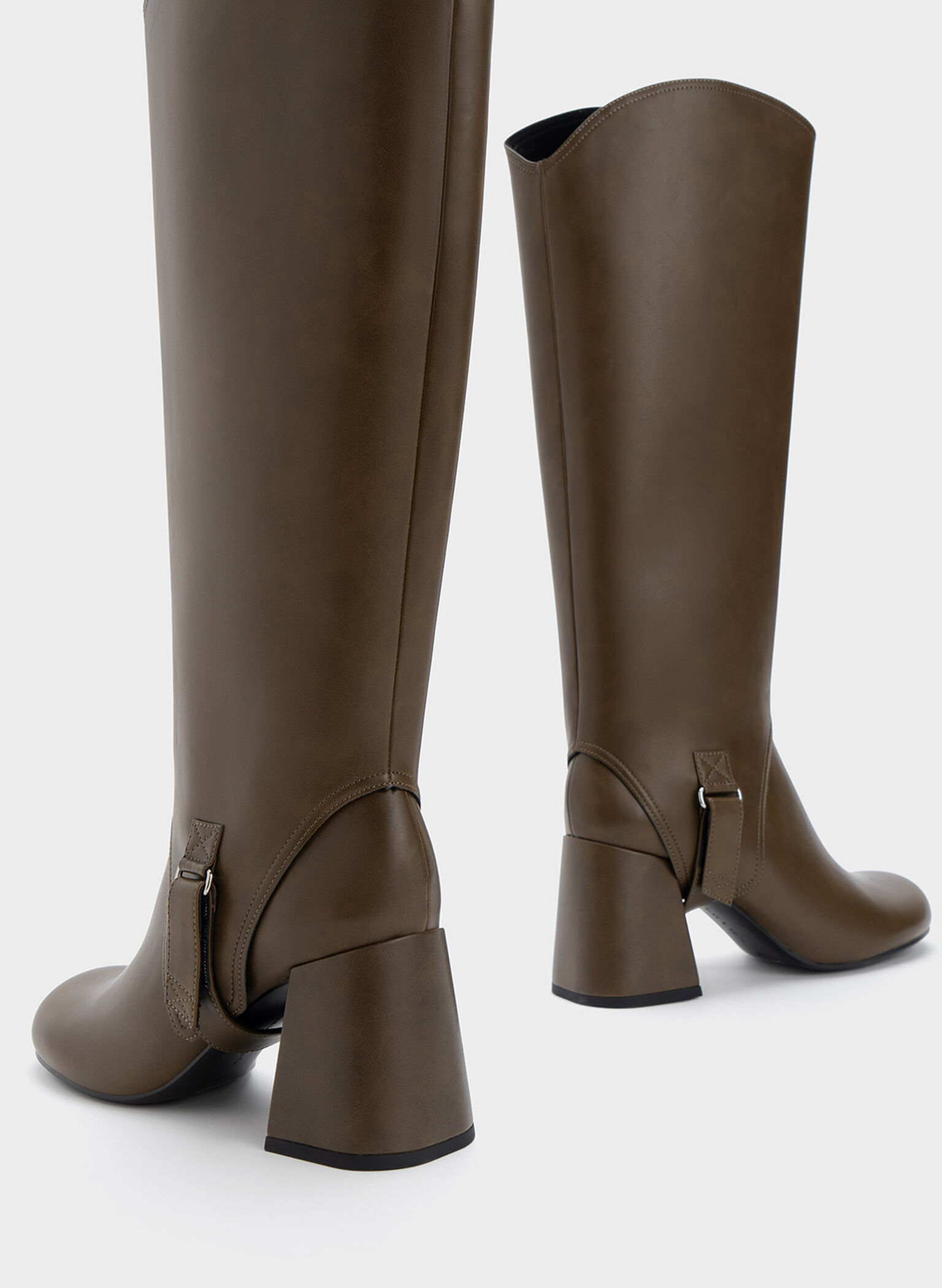 Gigi Block Heel Knee-High Boots, Dark Brown, hi-res