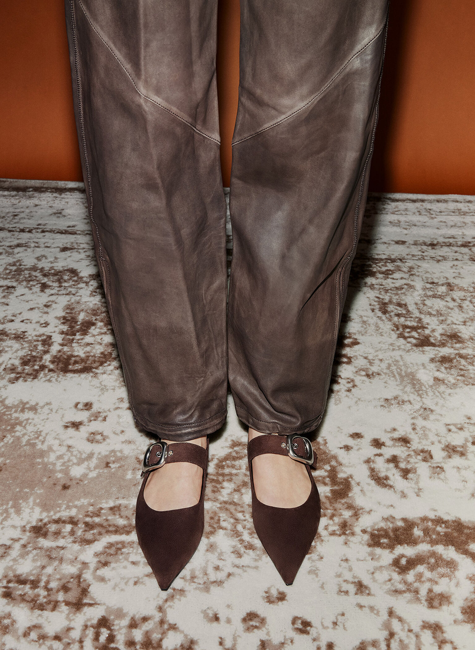 Masei Faux Suede Grommet-Strap Mary Janes, Dark Brown, hi-res