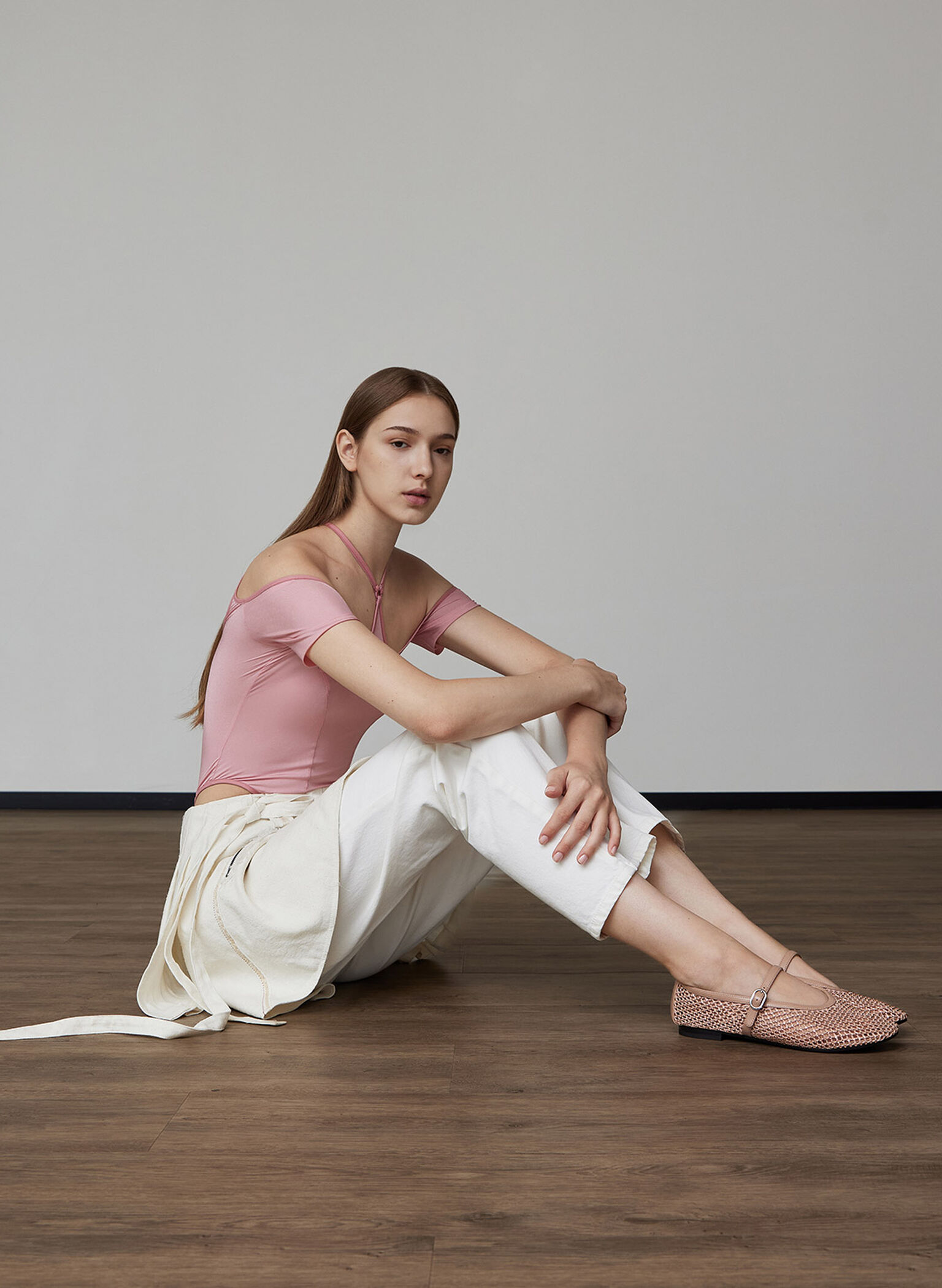 Maggie Mesh Crystal-Embellished Mary Janes, Nude, hi-res
