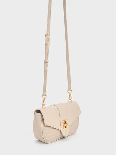 Aubrielle Panelled Crossbody Bag, Oat, hi-res
