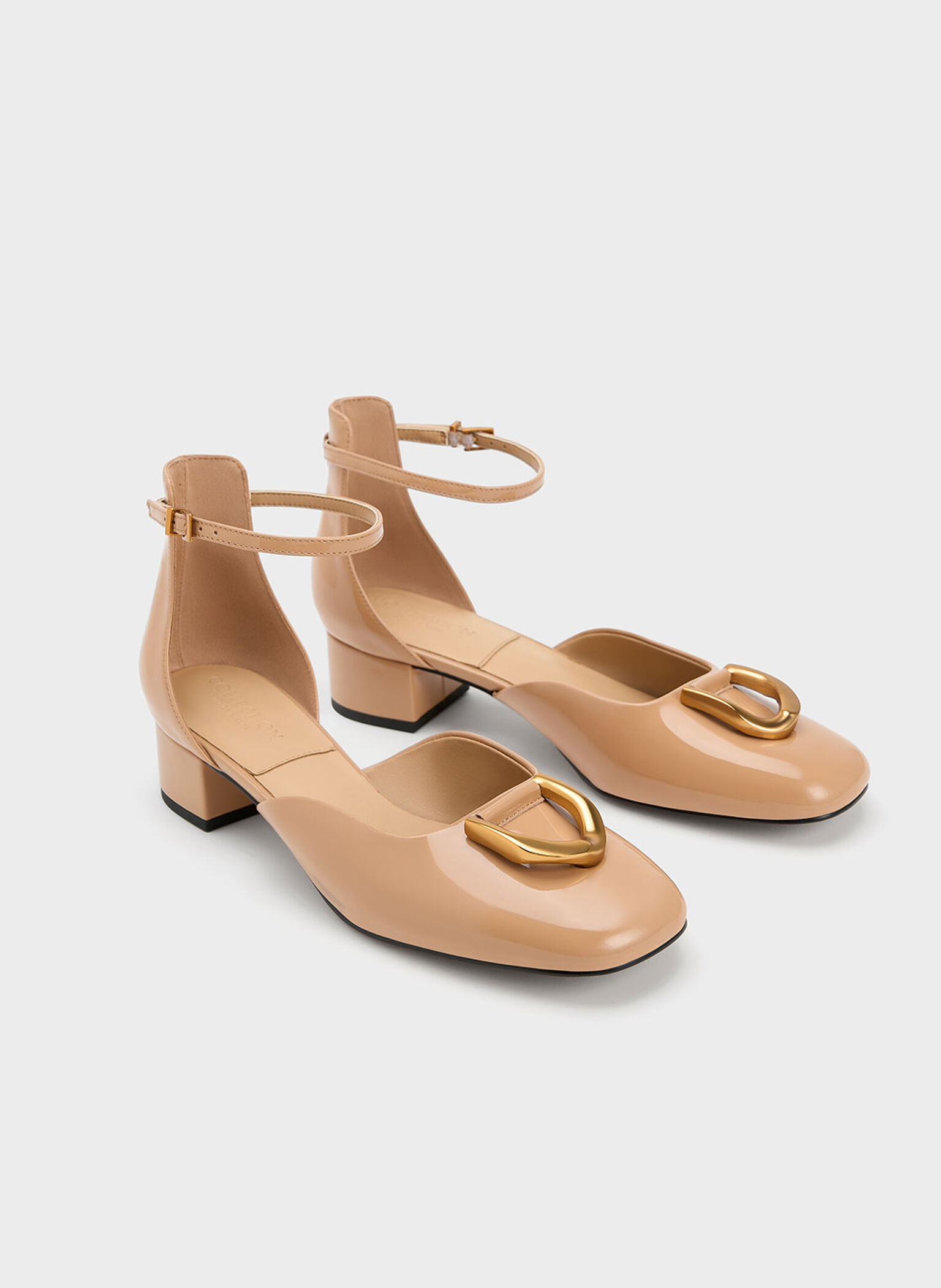 Gabine Patent Leather D'Orsay Pumps, Nude, hi-res