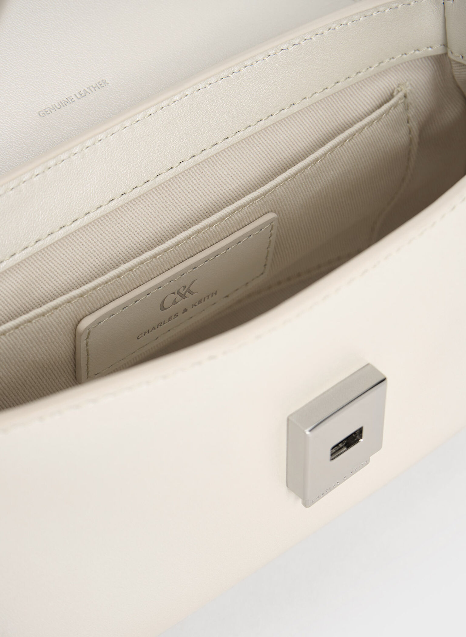Leather Bow Top-Handle Bag, White, hi-res