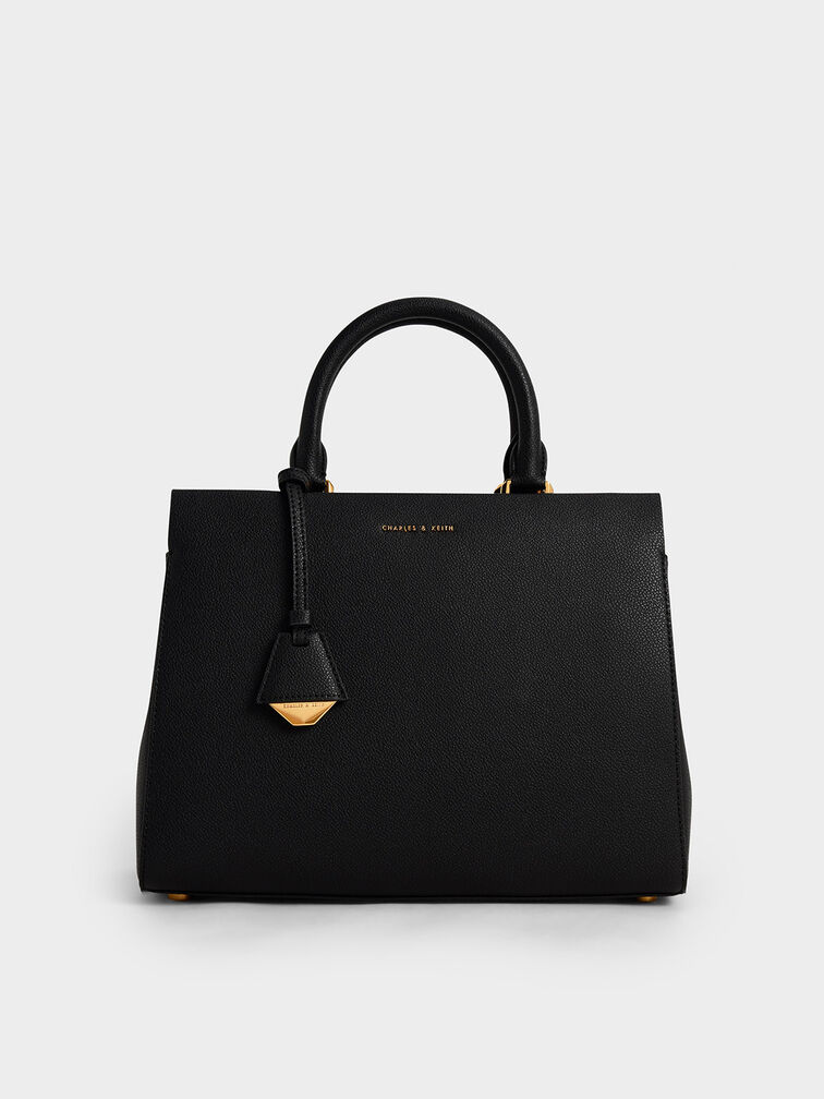 Black Mirabelle Structured Handbag - CHARLES & KEITH UK