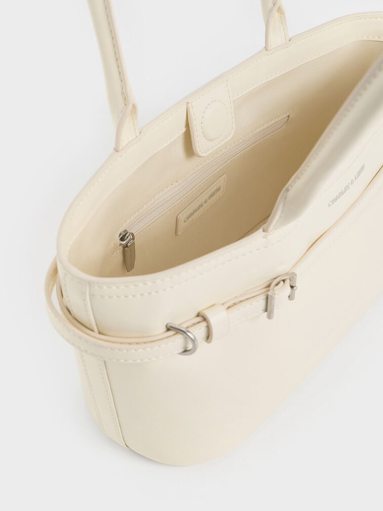 Sloane Elongated-Handle Shoulder Bag, Cream, hi-res