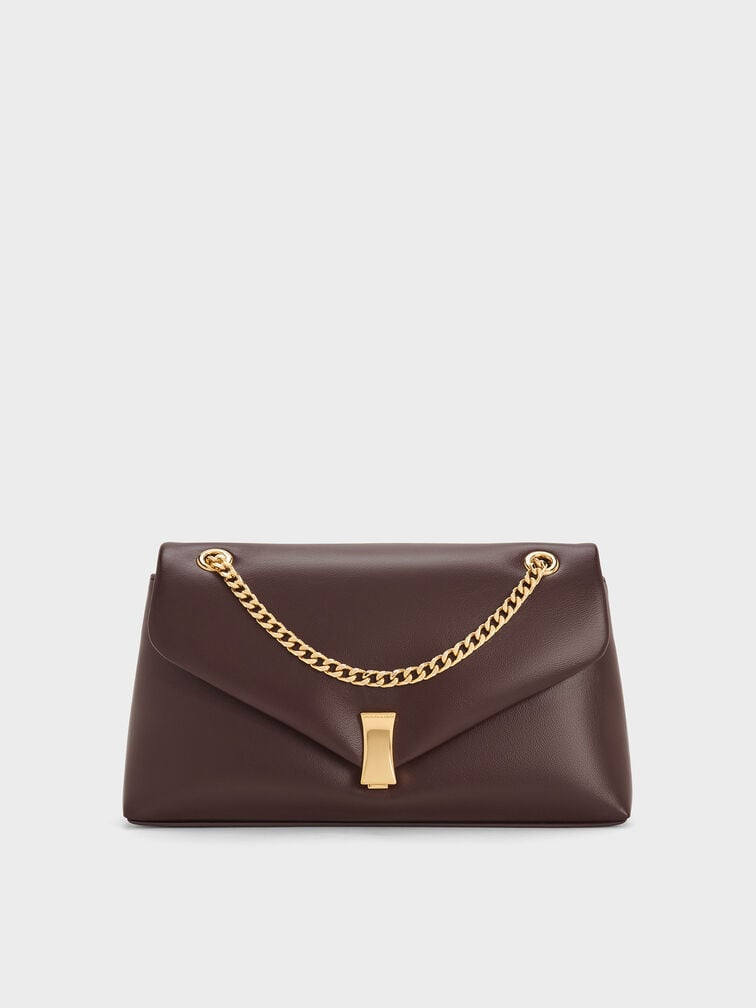 Lilibet Metallic-Accent Chain-Strap Bag, Plum, hi-res