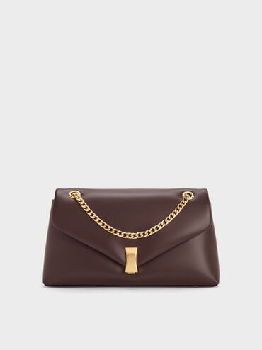 Lilibet Metallic-Accent Chain-Strap Bag, Plum, hi-res