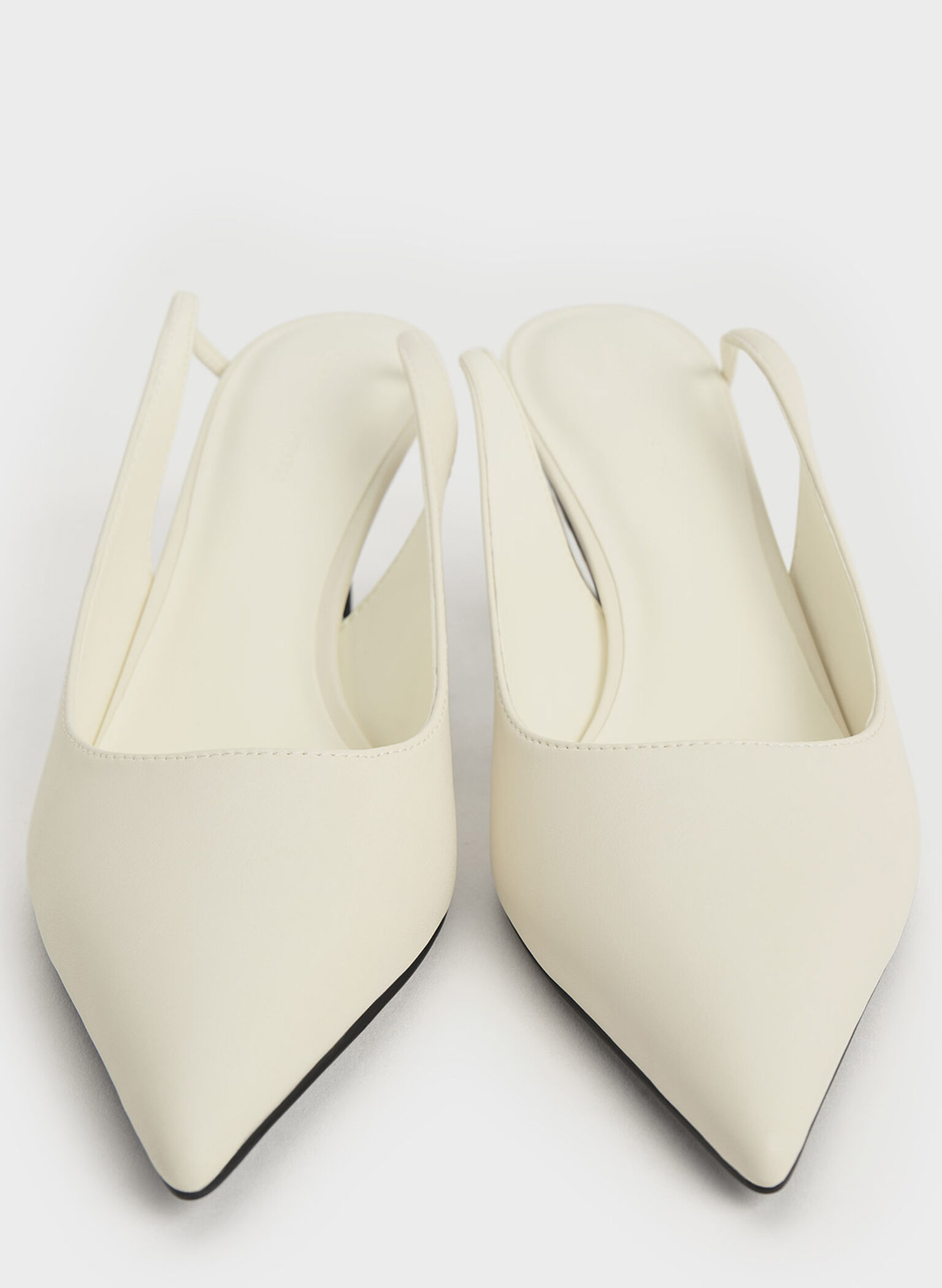 Textured Tie-Around Pointed-Toe Pumps, Cream, hi-res