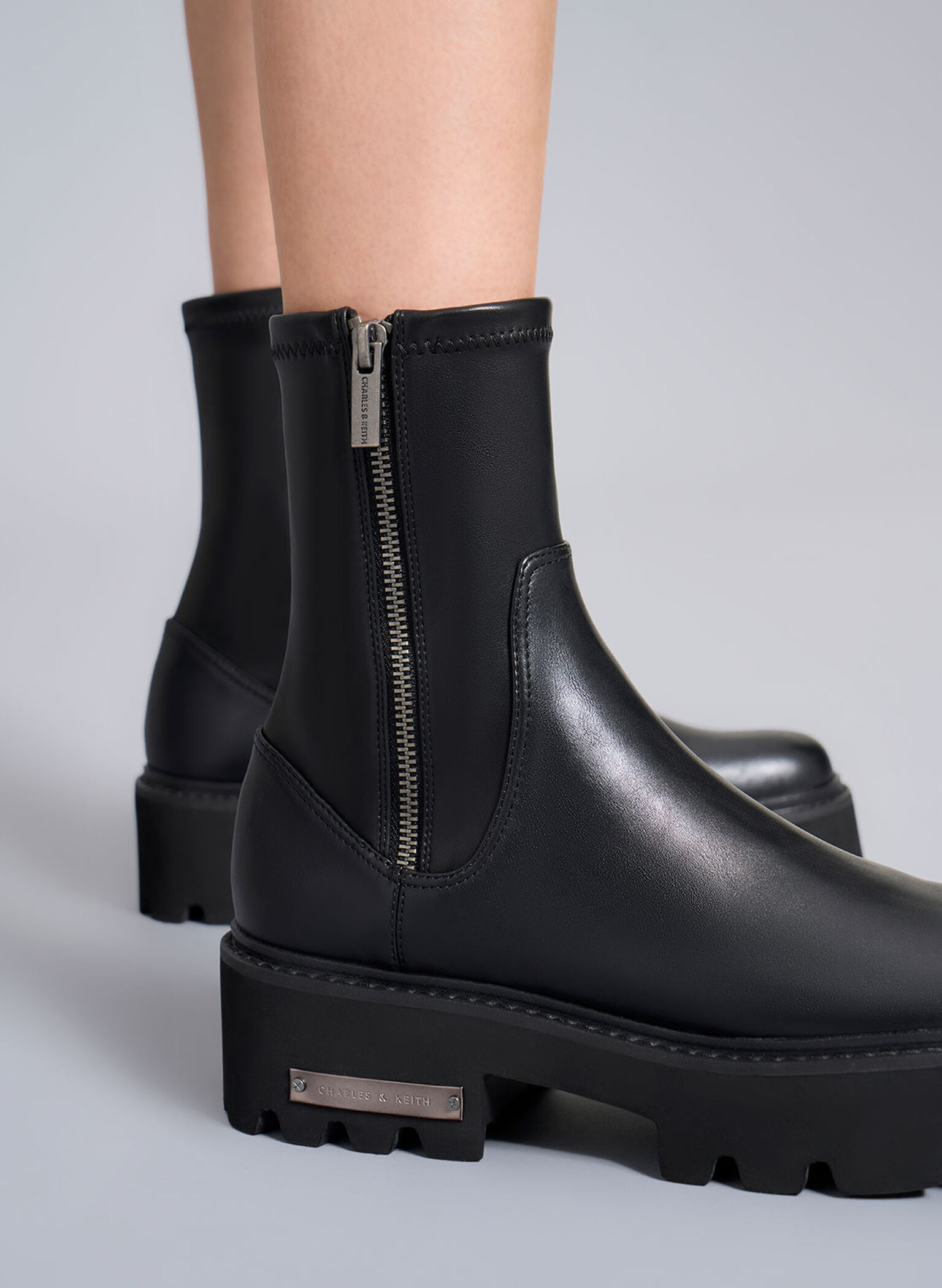 Imogen Side-Zip Ankle Boots, Black, hi-res
