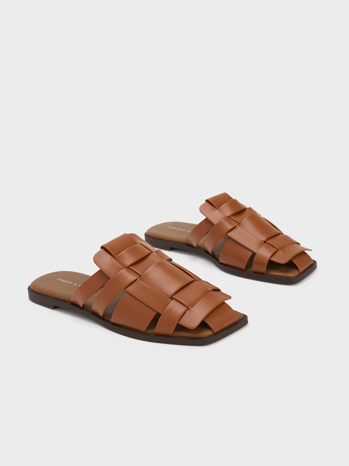 Cognac sales leather mules