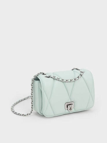 Arwen Quilted Shoulder Bag, Sage Green, hi-res