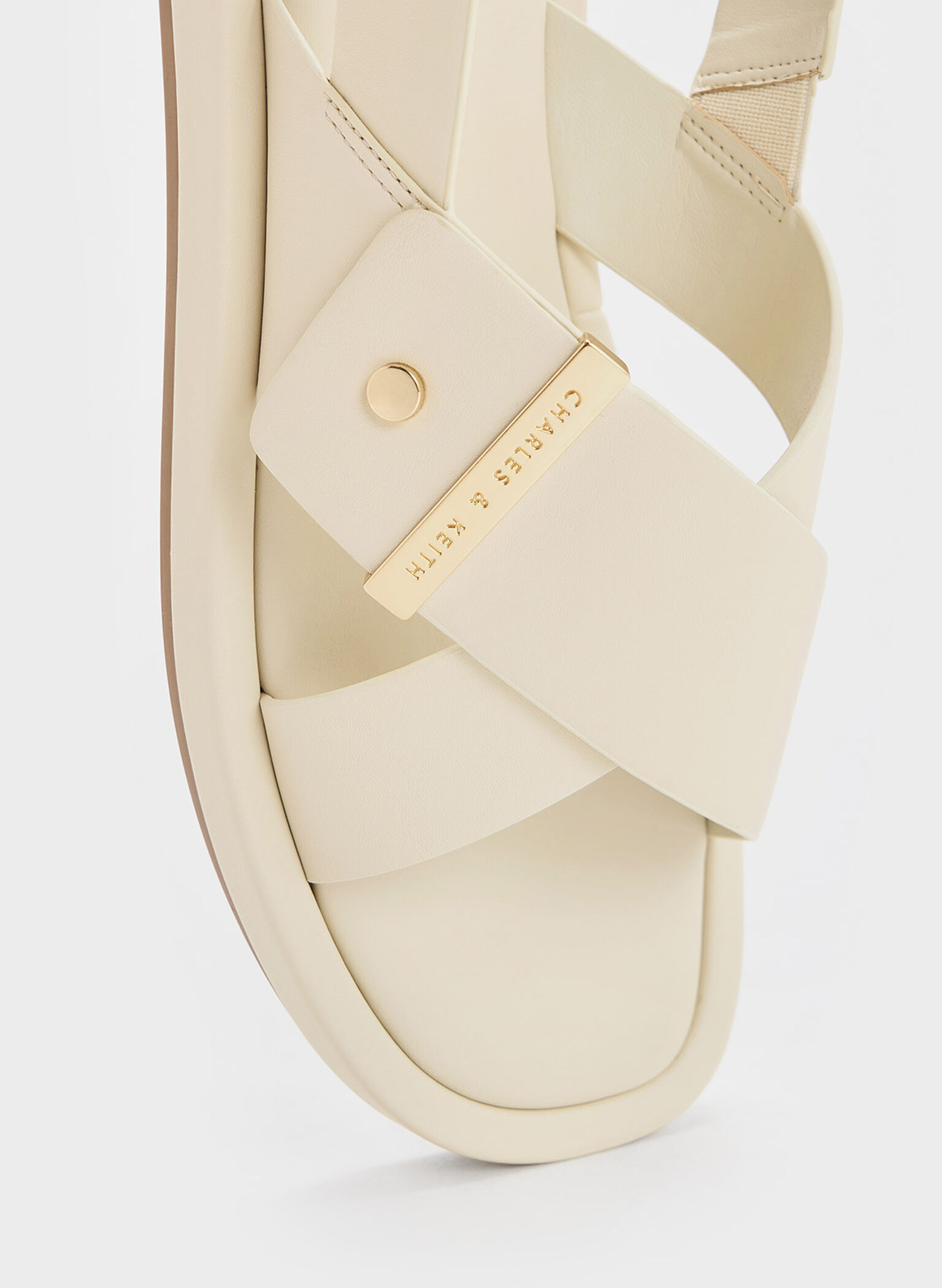 Audra Crossover-Strap Slingback Sandals, Chalk, hi-res