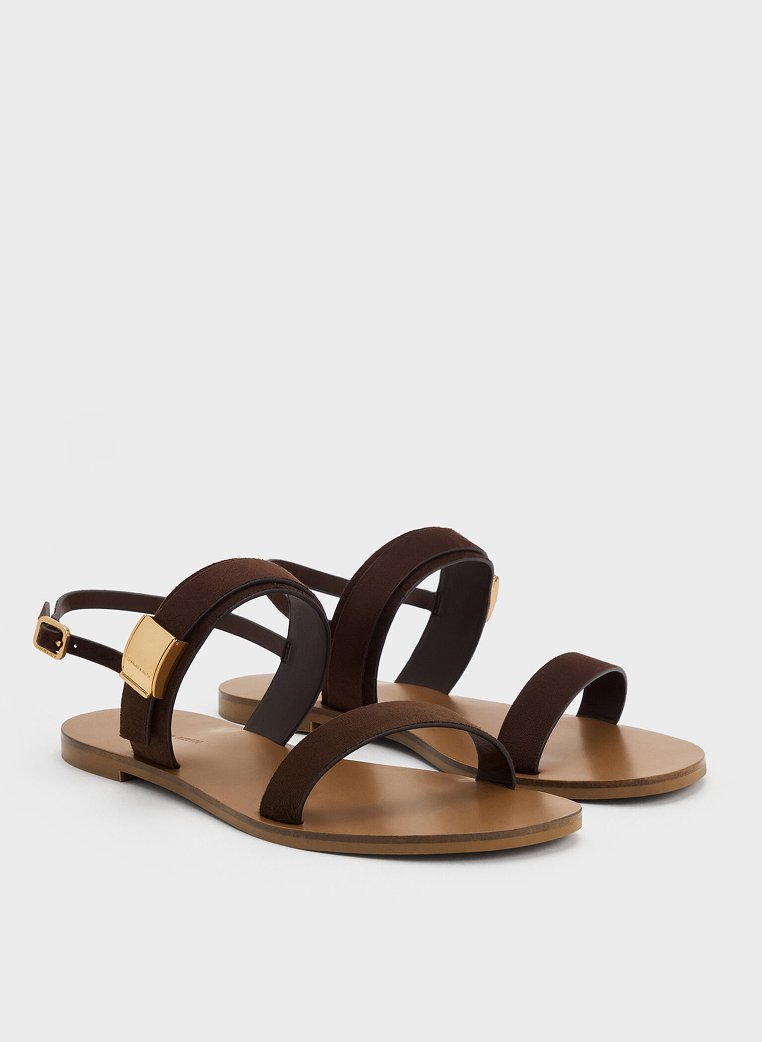 Yvette Double-Strap Sandals, Dark Brown, hi-res