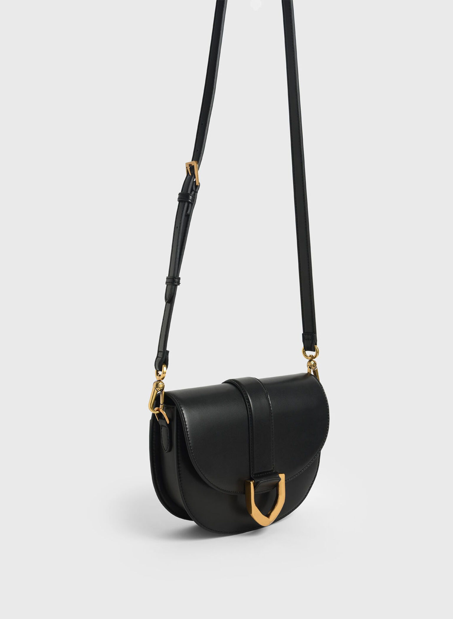Gabine Saddle Bag, Black, hi-res