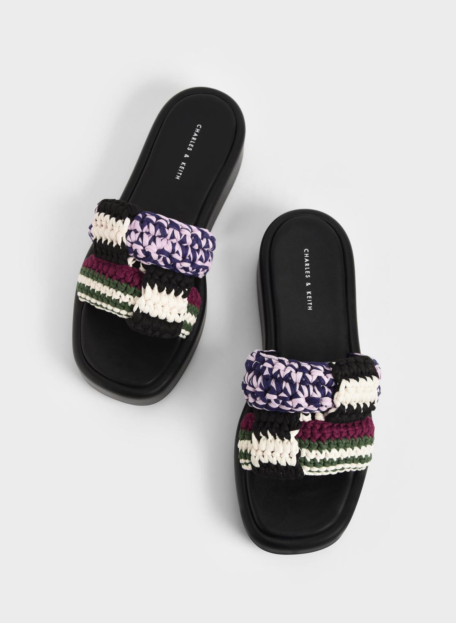 Knitted Platform Sandals, Multi, hi-res