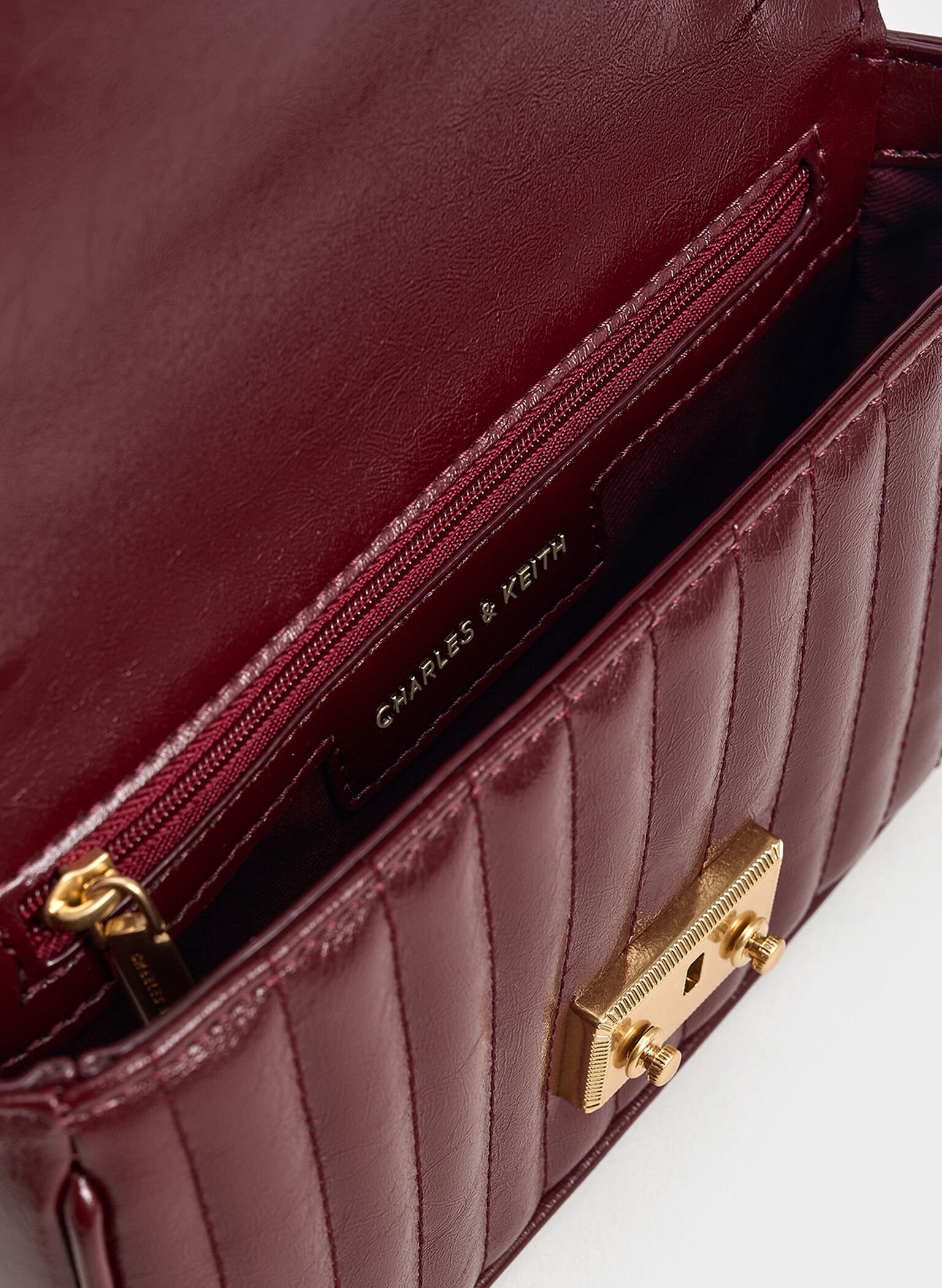 Mini Donna Crinkle-Effect Bag, Burgundy, hi-res