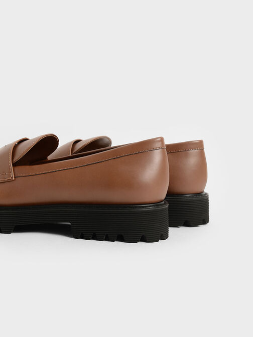 Chunky Penny Loafers, Cognac, hi-res