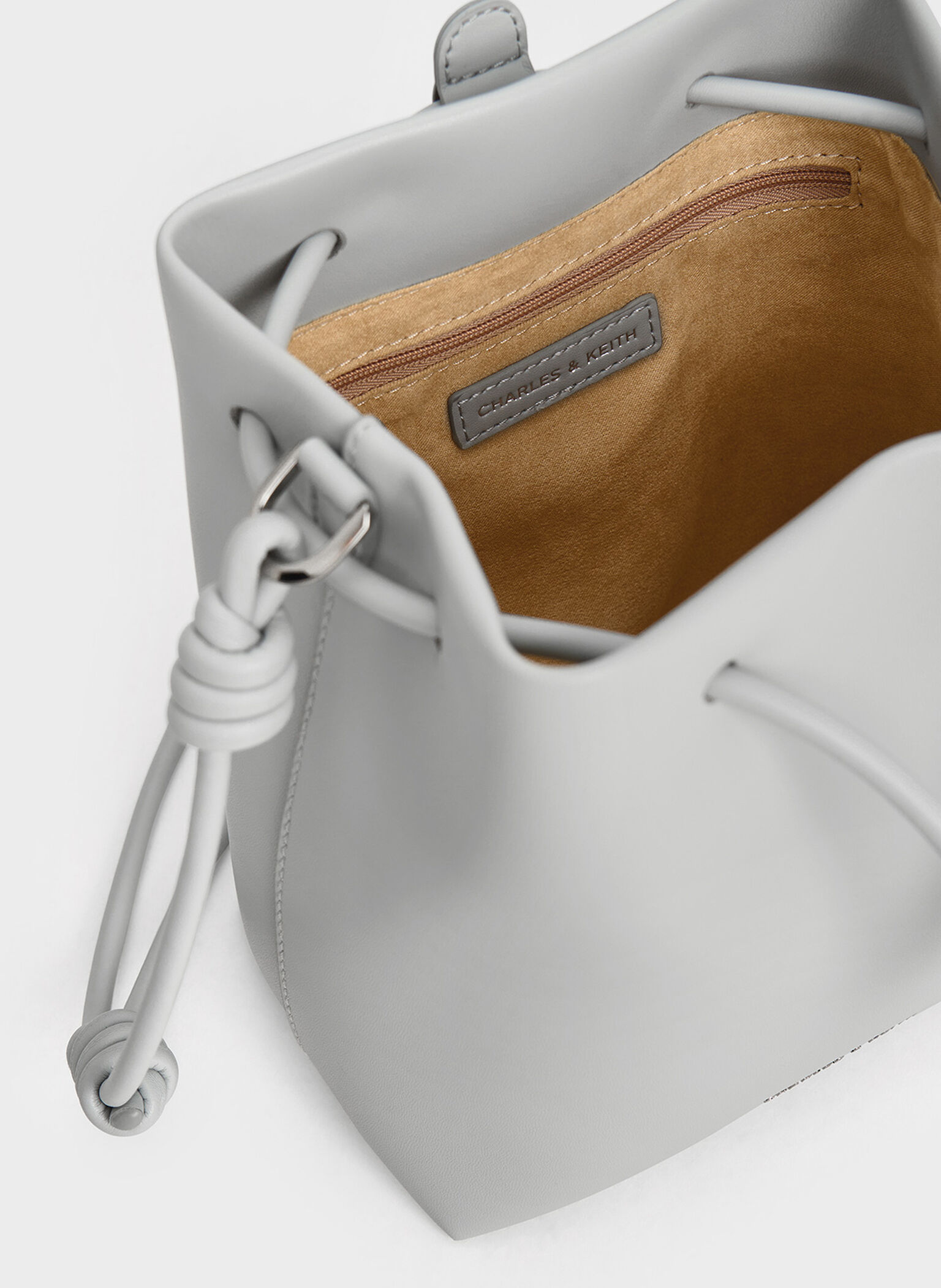 Leia Knotted Bucket Bag, Grey, hi-res